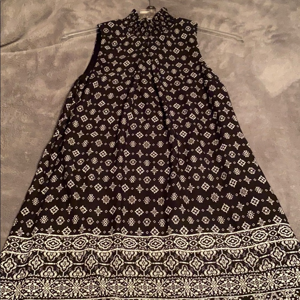 printed turtle neck dress